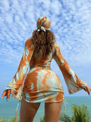 Sexy Orange Tie Dye Gradient Bikini