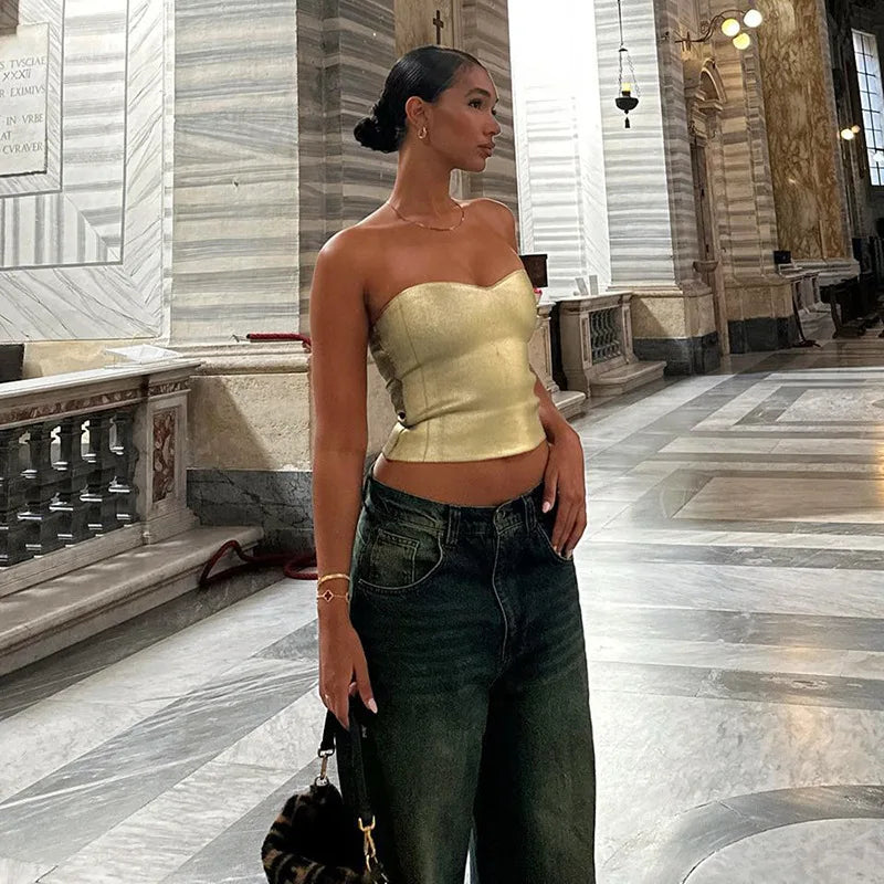 Strapless Backless Sexy Crop Top