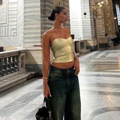 Strapless Backless Sexy Crop Top