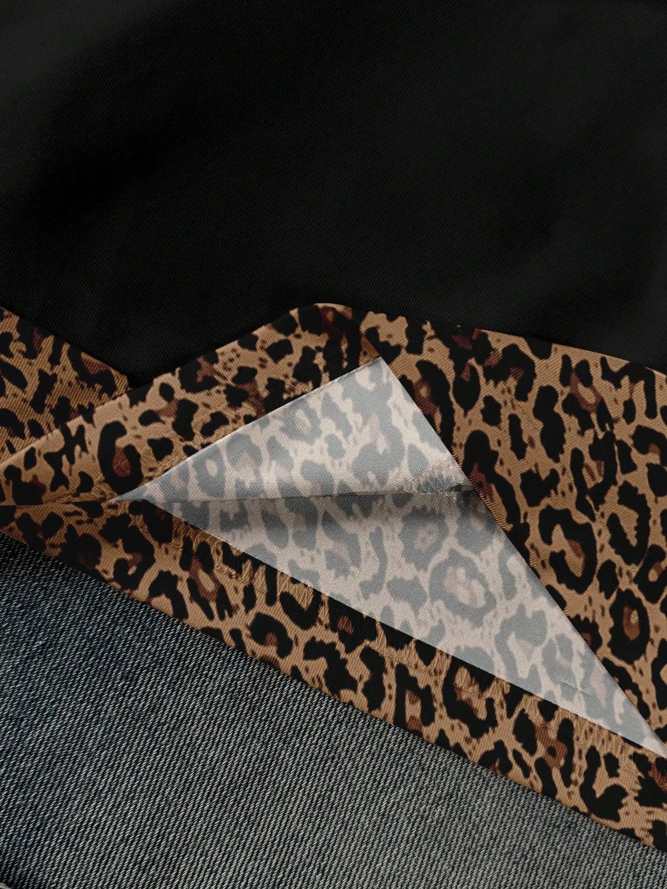 Leopard Print Asymmetric Fake Two Piece Crop T Shirt