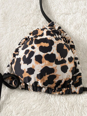 Sexy Brown Leopard Print Bikini Set