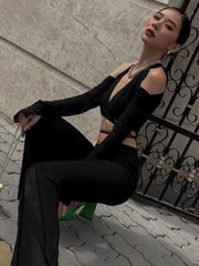 Sexy Black Crop Tops