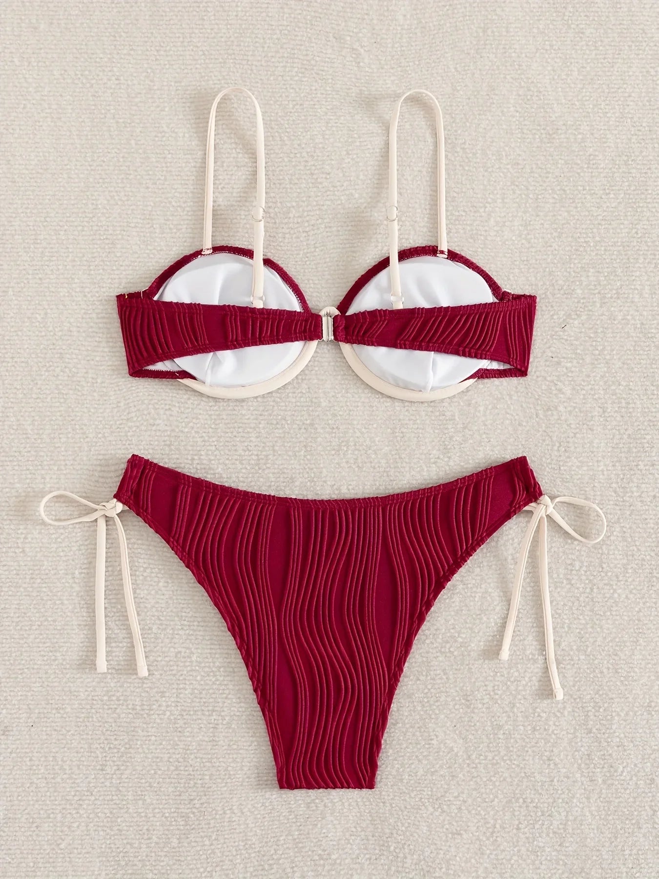 Sexy Coffee Patchwork Bikini Set