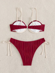 Sexy Coffee Patchwork Bikini Set
