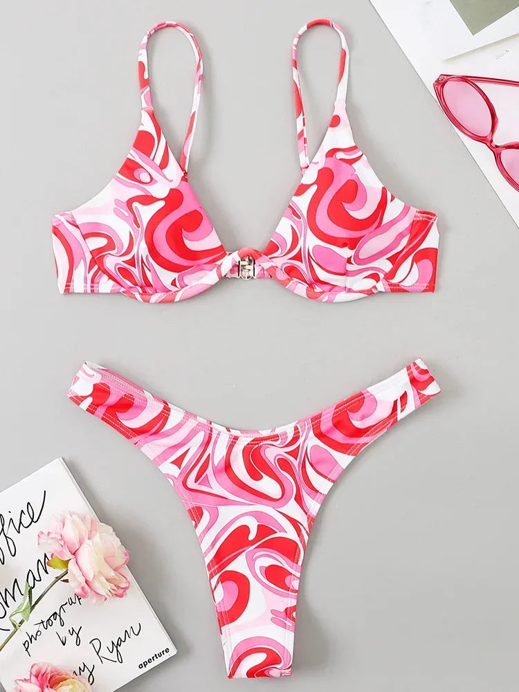 High Cut V-bar Underwired Bikini