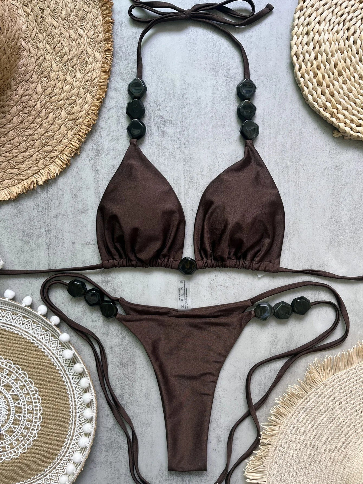 White Halter String Micro Bikini