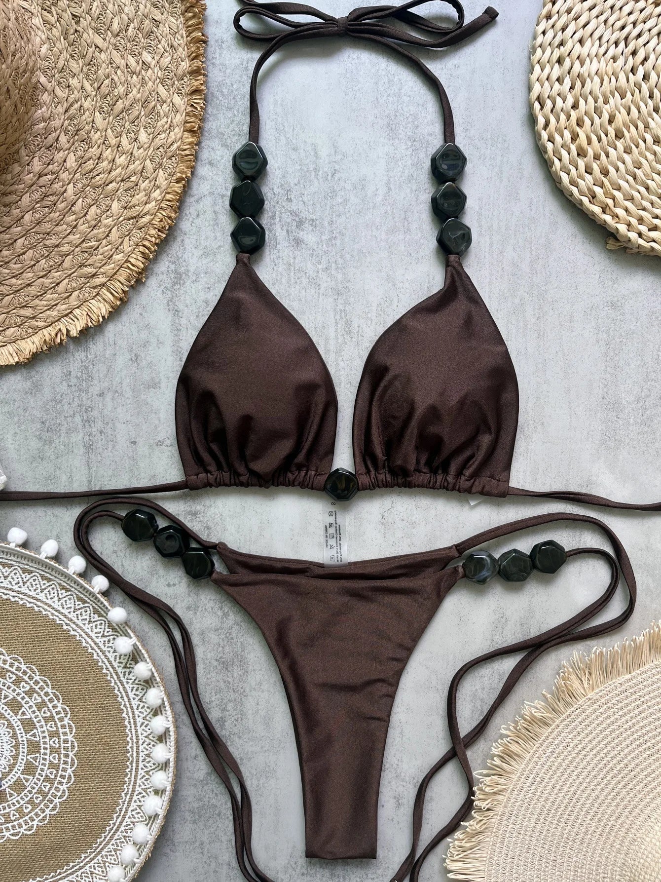 White Halter String Micro Bikini