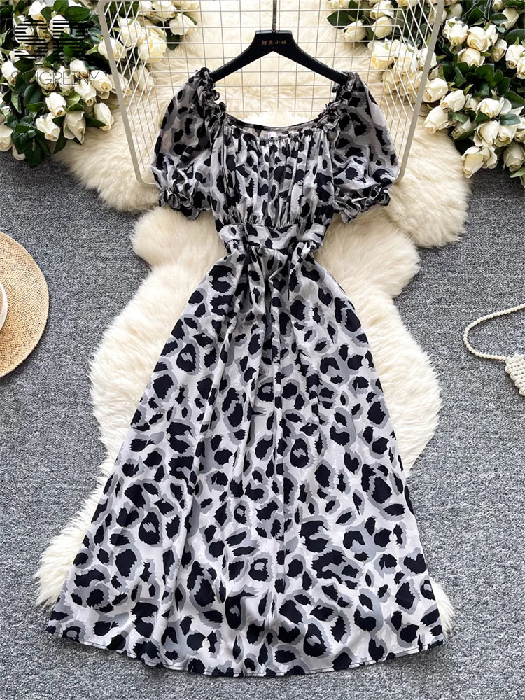 Vacation Print Party Dress