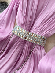 Elegant Chiffon Pleated Dress