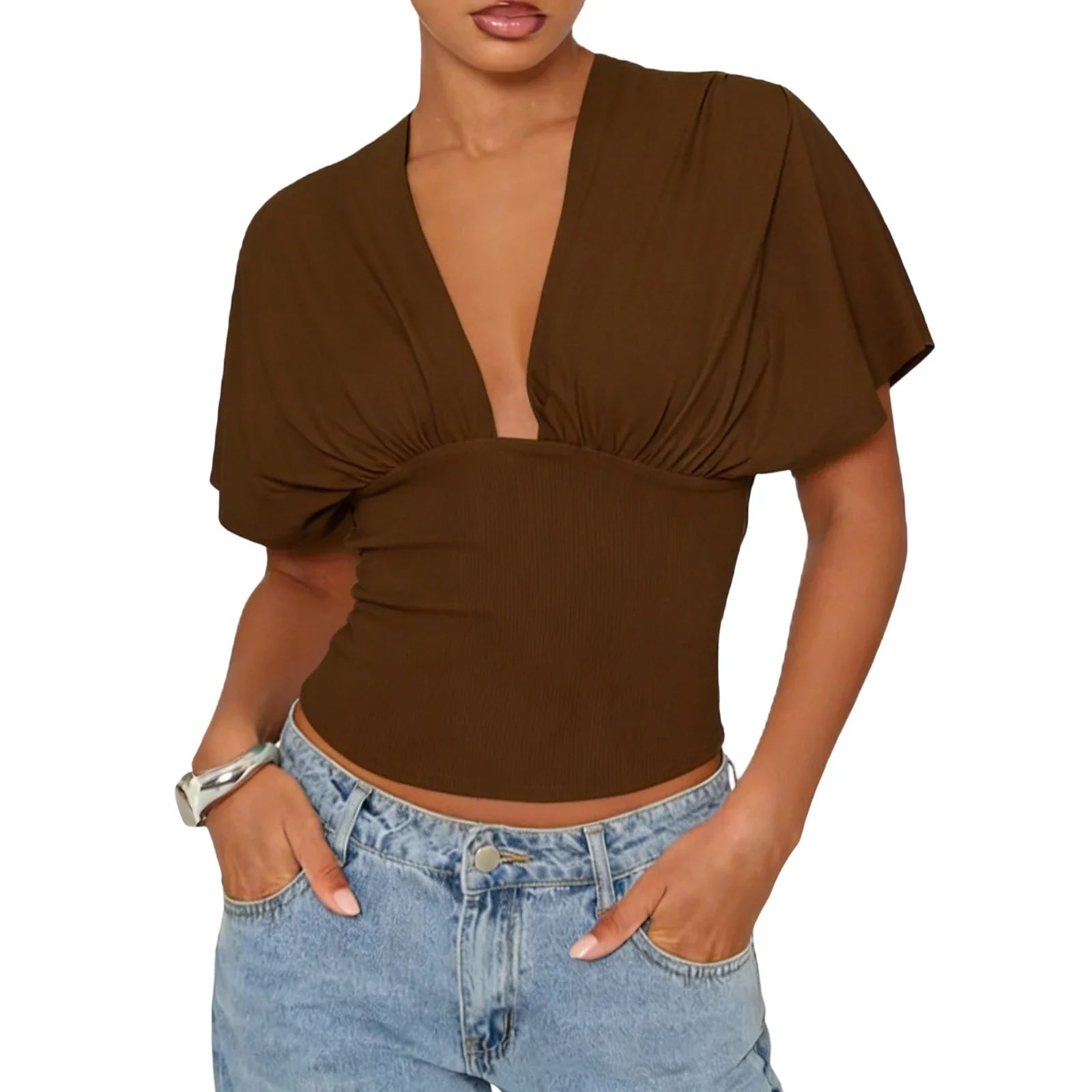 Sexy V-Neck T-shirts Tops