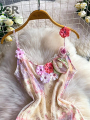 3D Floral Mesh SunDress