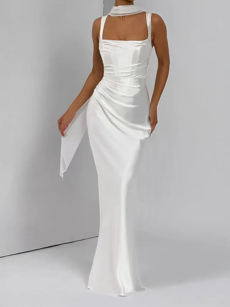 Satin Backless Sexy Maxi Dress