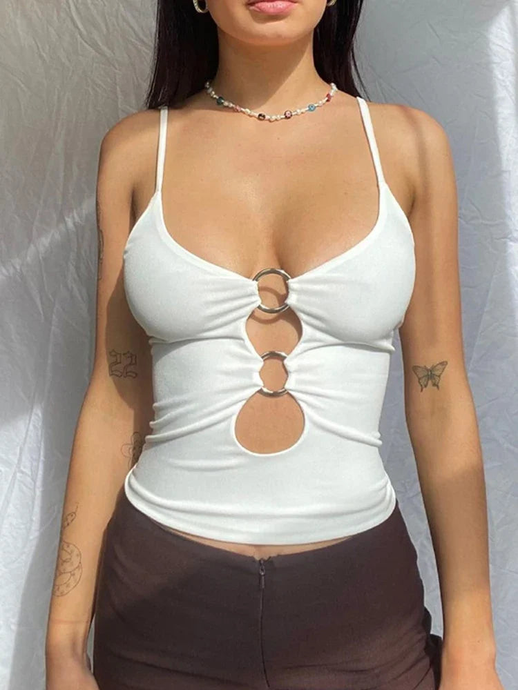 Solid Casual Sleeveless Cami Top