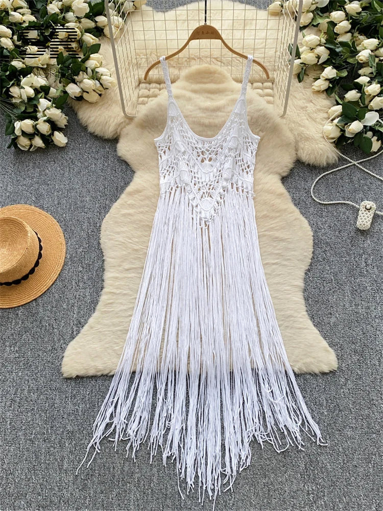 Tassel Knitting Beach Dress