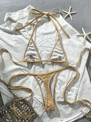 Sexy Sequin Khaki Micro Bikini