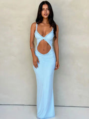 Hollow Out Backless Long Dress
