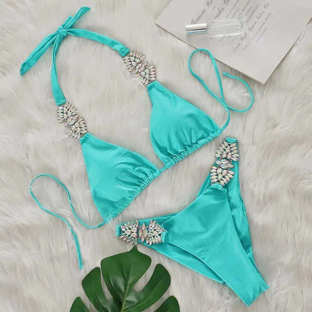 Luxury Rhinestones Bikini Set