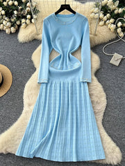 Winter Elastic Long Knitted Dress