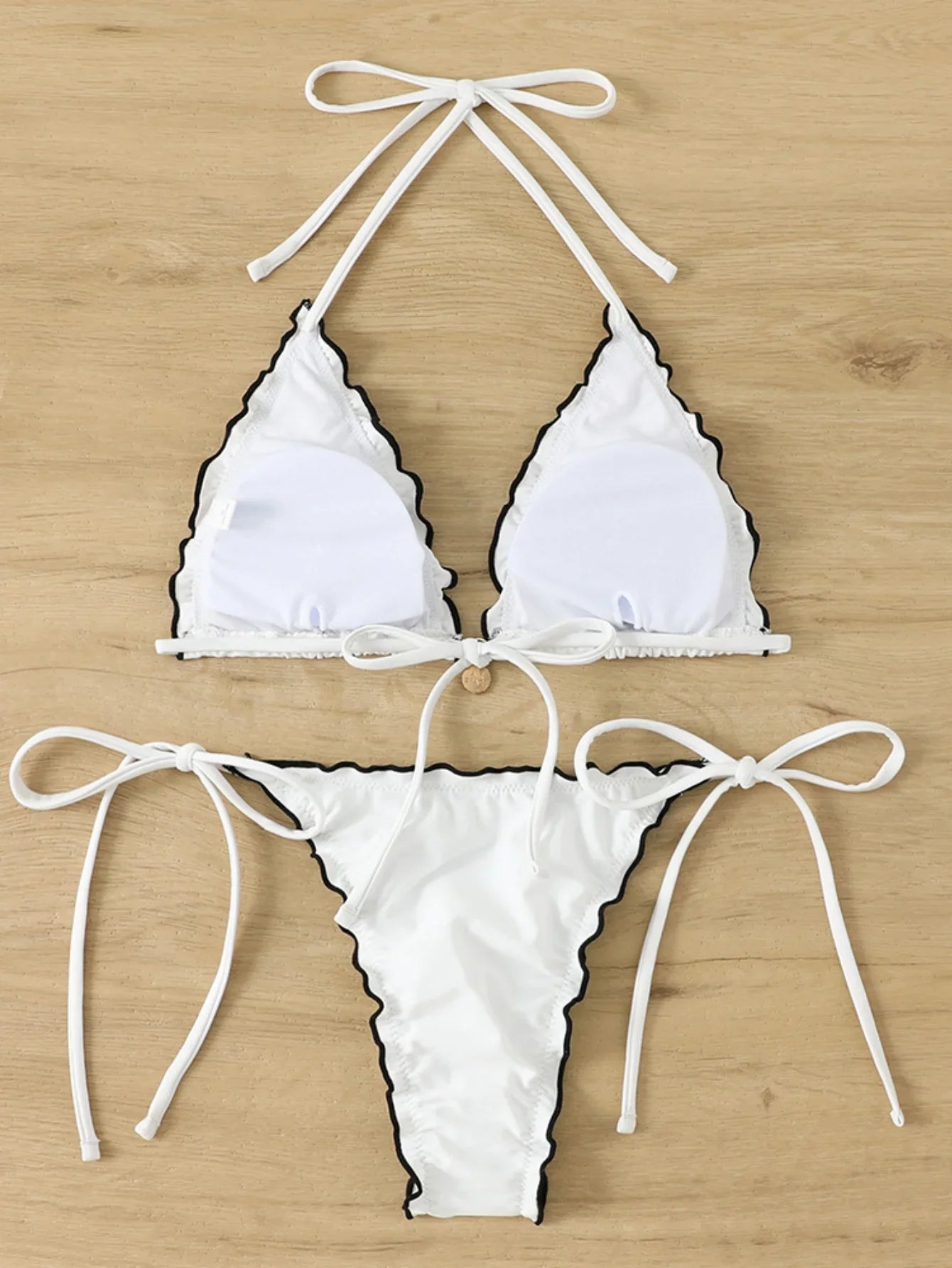 Sexy White Black Patchwork Bikini Set