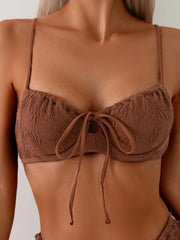 Front Tie Push Up Underwire Swimsuit