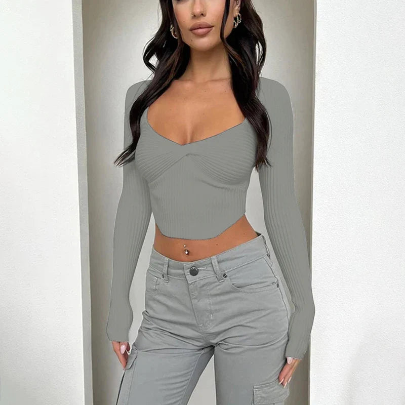 T-shirt Spring New Sexy Low Chest Crop Top