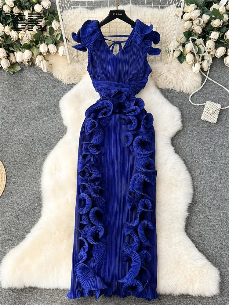 Ruffles Sleeveless Maxi Dress