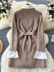 Fake 2pc Sets Knitted Dress