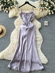 Satin Sequins Party Dress