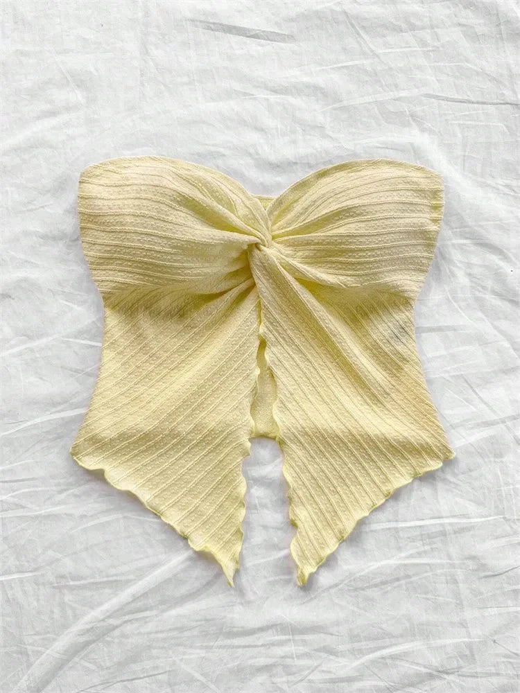 Twist Knot Cropped Tube Top