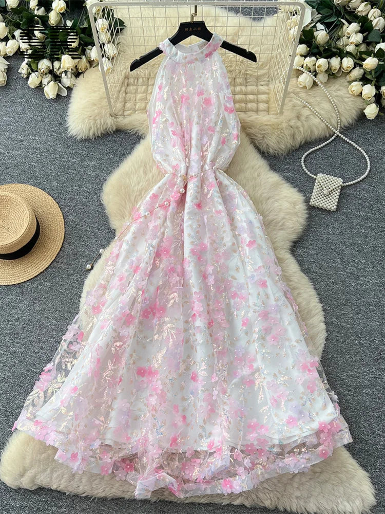 Floral Sequins Luxury Dress