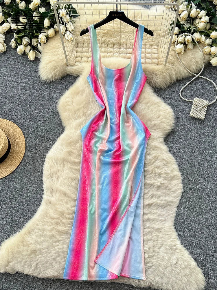 Colorful Print Bodycon Dress