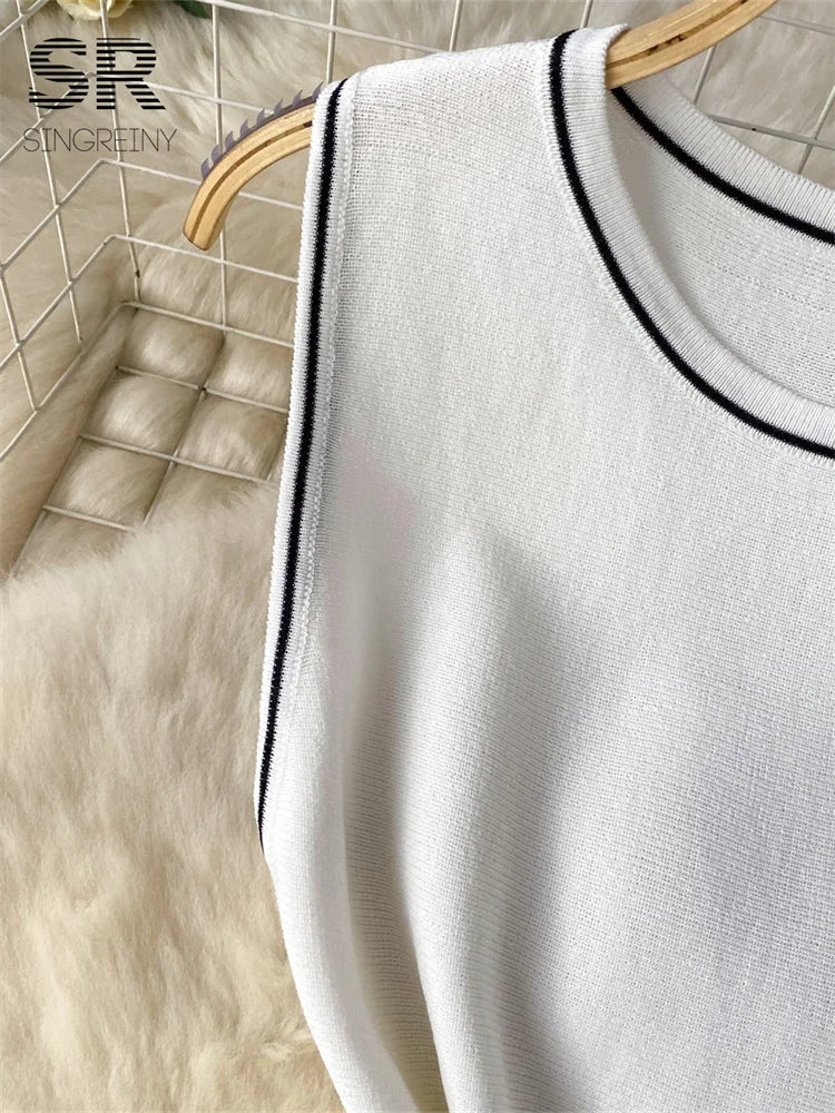 Basic Stripe Knitting Dress