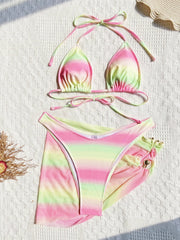 Vintage Yellow Pink Gradient Bikini Set