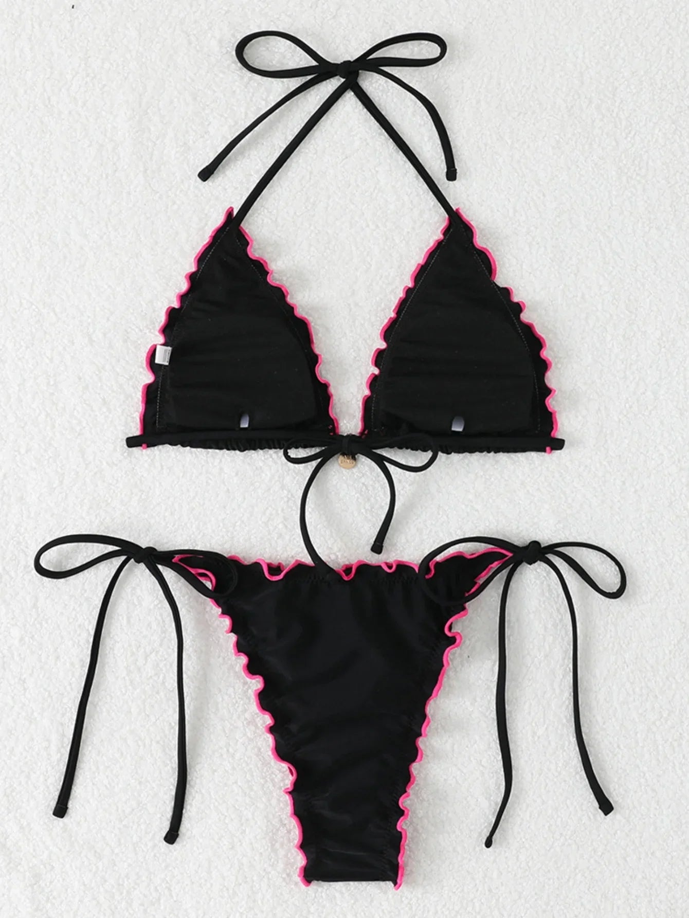 Sexy White Black Patchwork Bikini Set