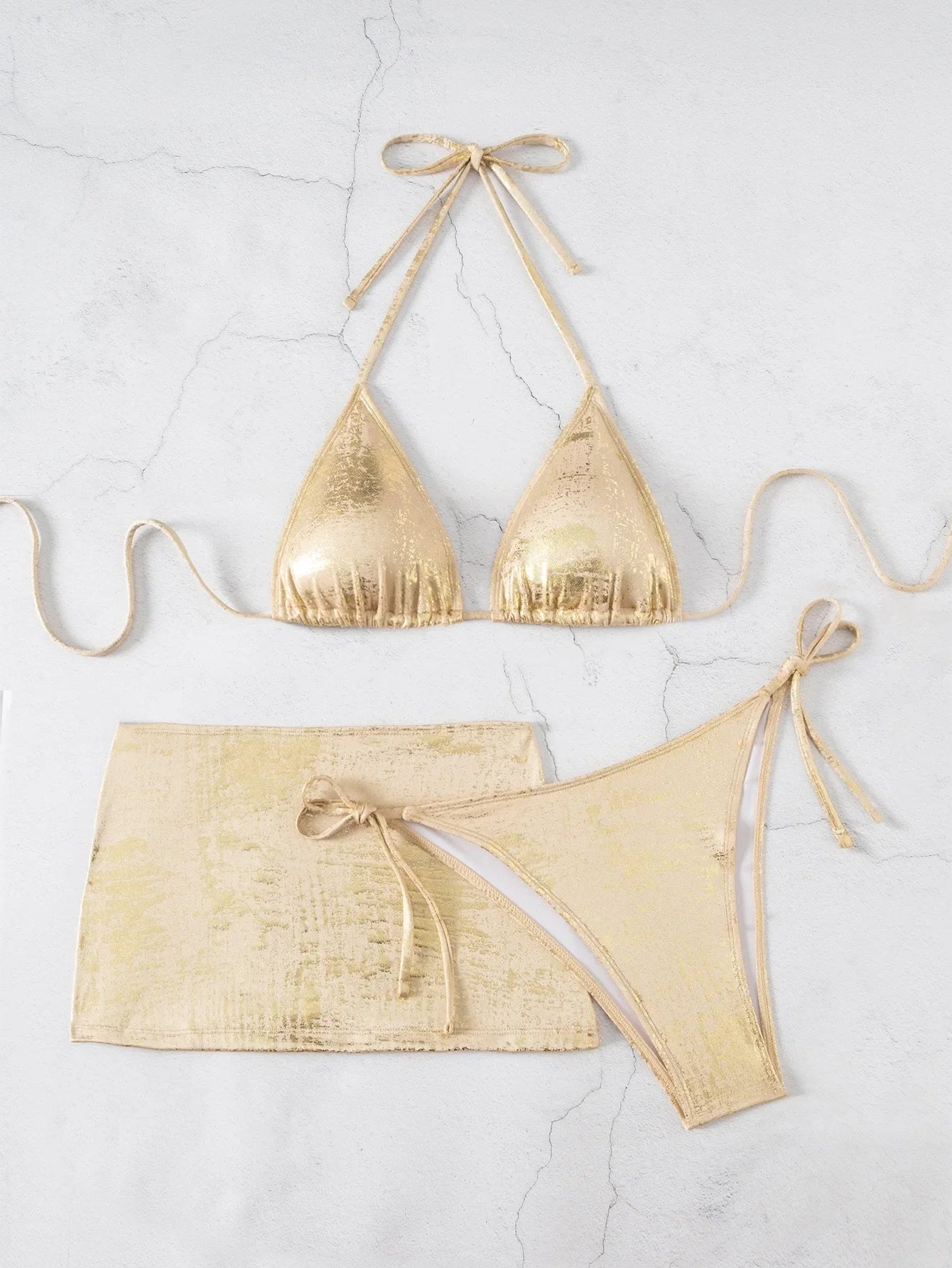 Sexy Gold Brozing Bikini Set