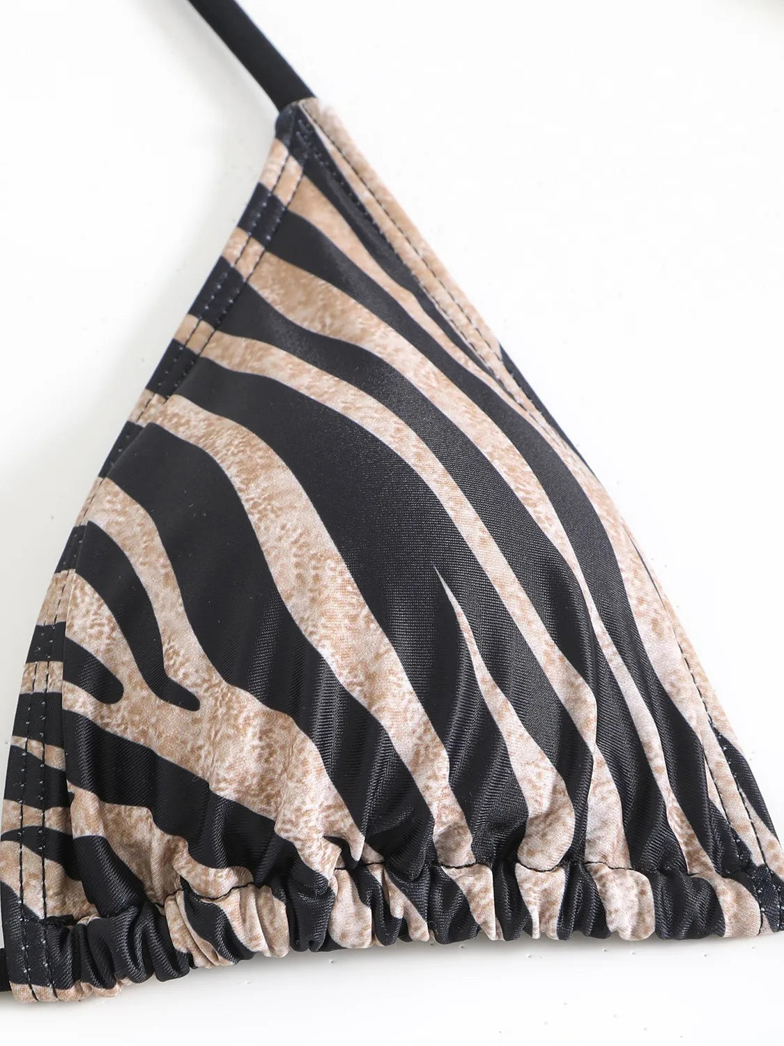 Sexy Coffee Zebra Print Bikini Set