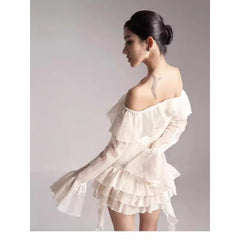 Sexy One Shoulder Long Sleeve Birthday Dress