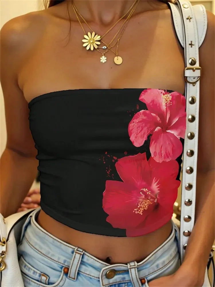 Women's Floral Printed Tube Top
