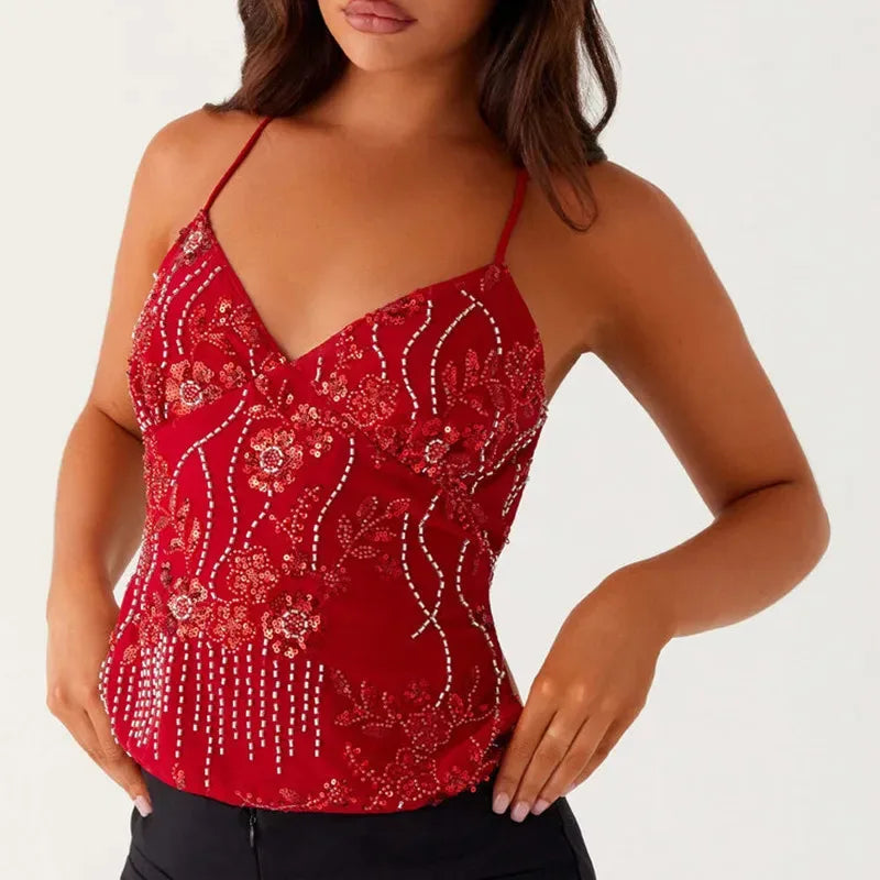 Boho Beaded Embellished Tank Tops