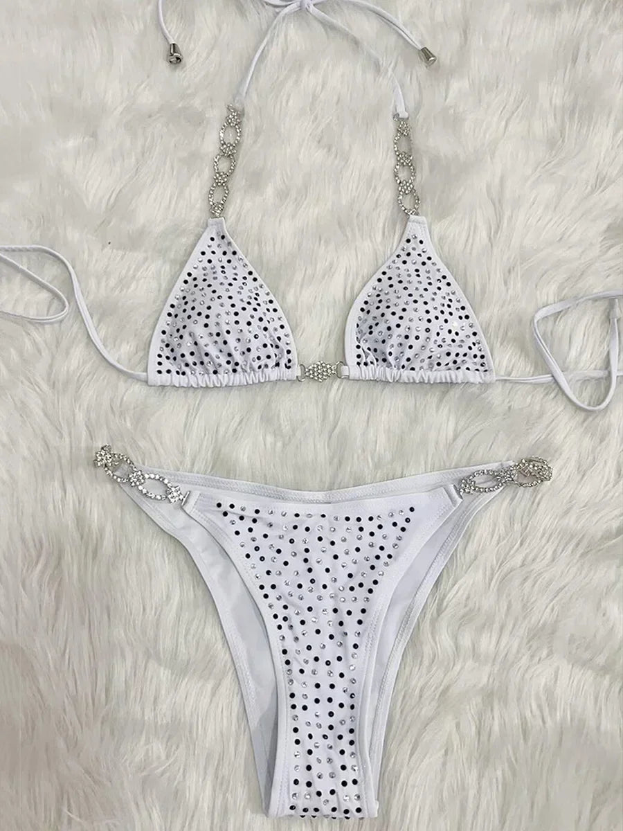 Shiny Sequins Rhinestone Bikini