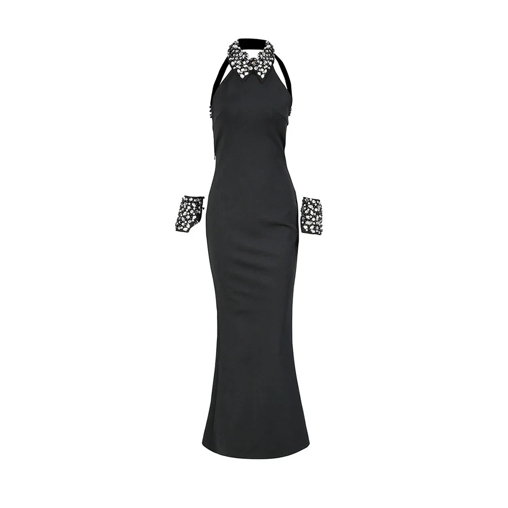 Luxury Diamond Neck Graceful Woman Party Dress