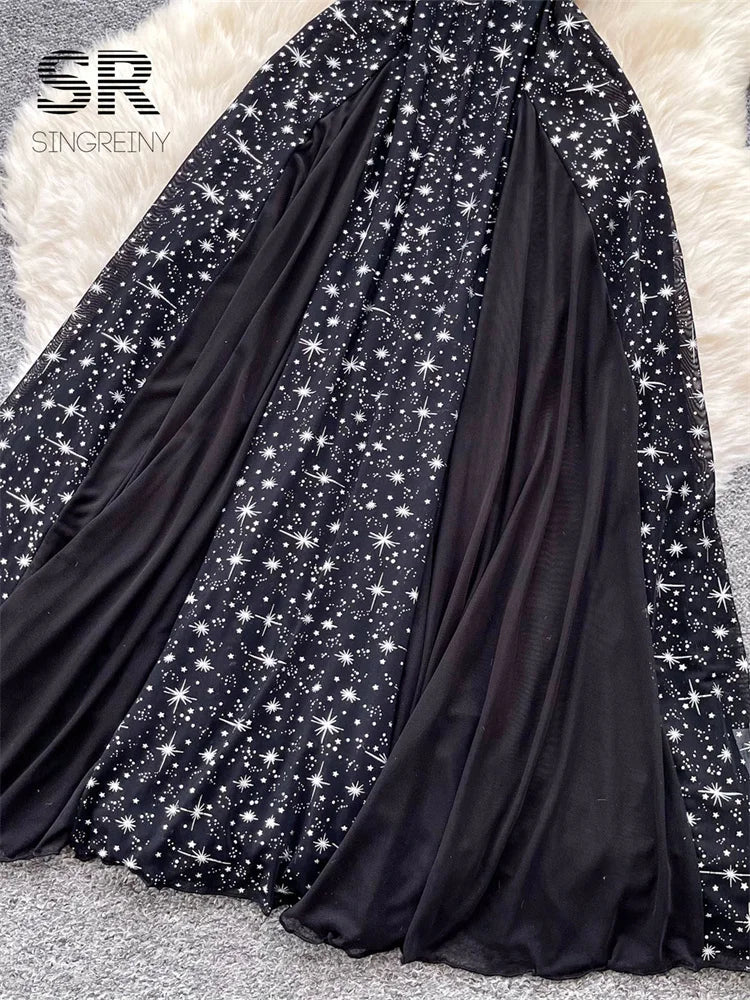 Print Lace Sheer Dress