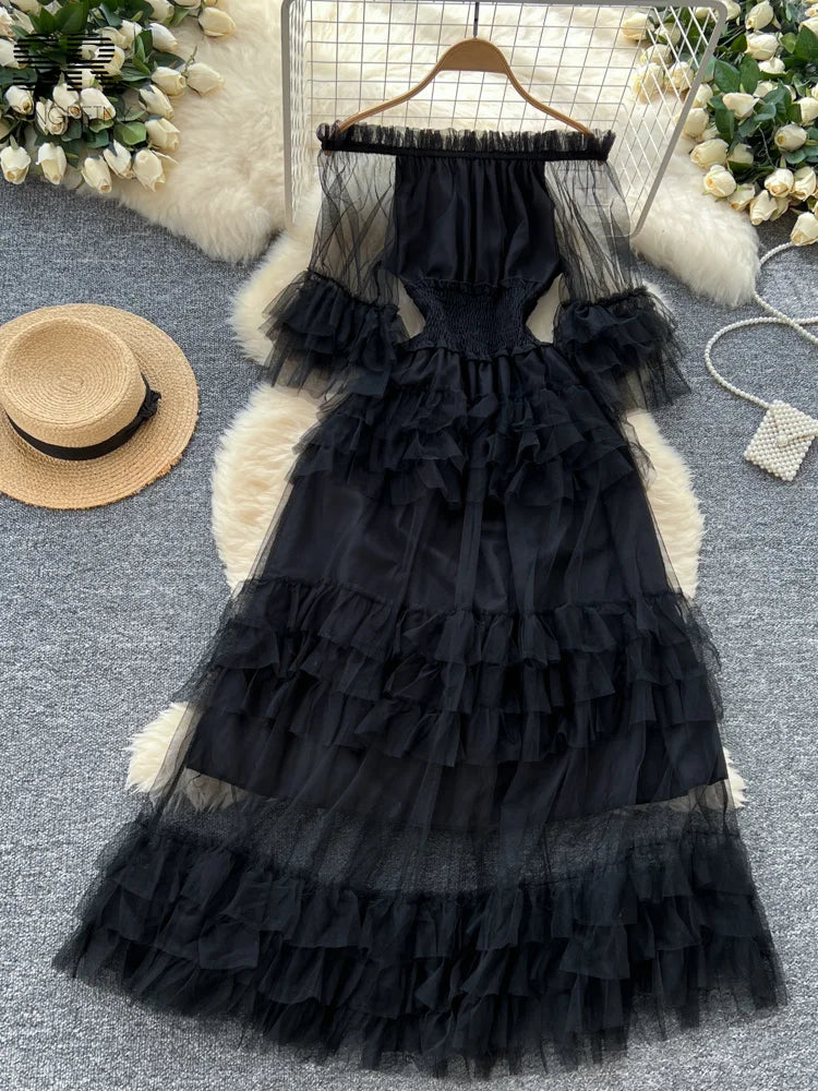 Elegant Mesh Cake Dress