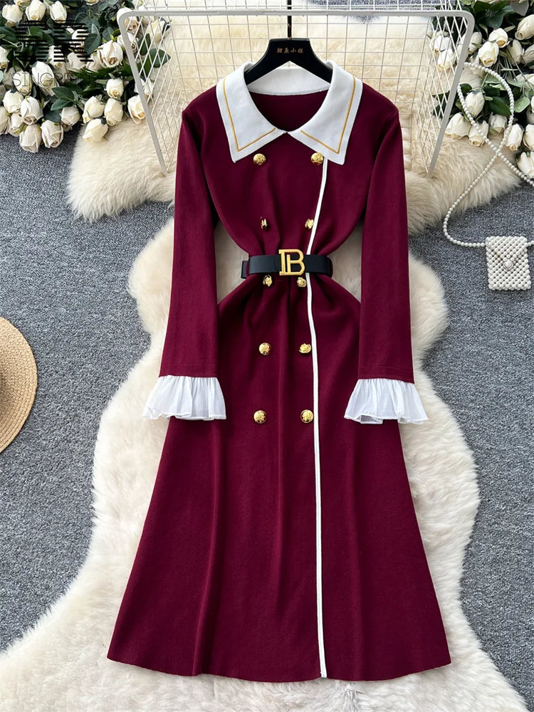 Vintage Autumn Knit Dress
