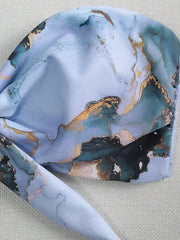 Sexy Scalloped Marble Print Bikini