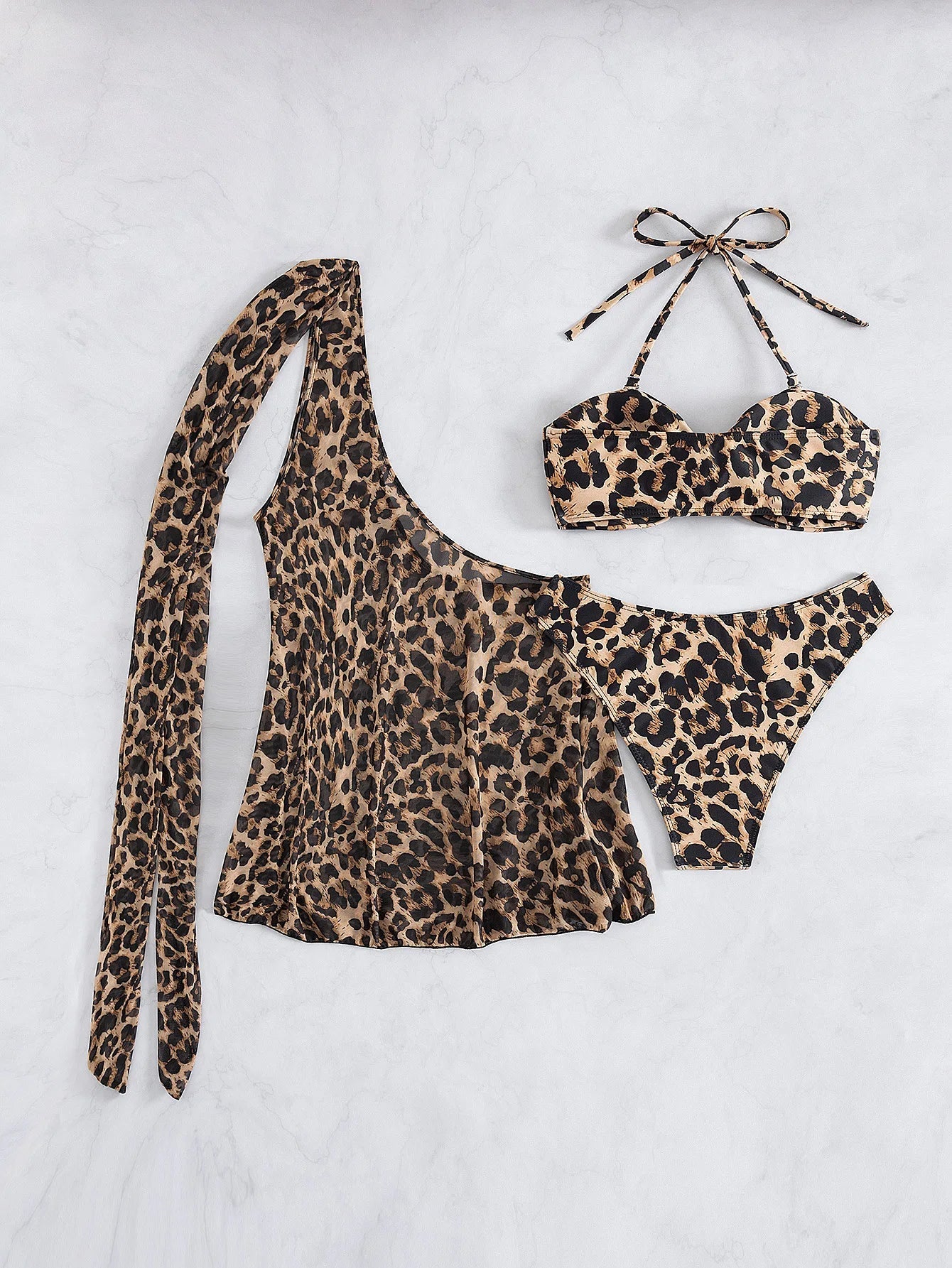 Sexy Brown Leopard Print Bikini