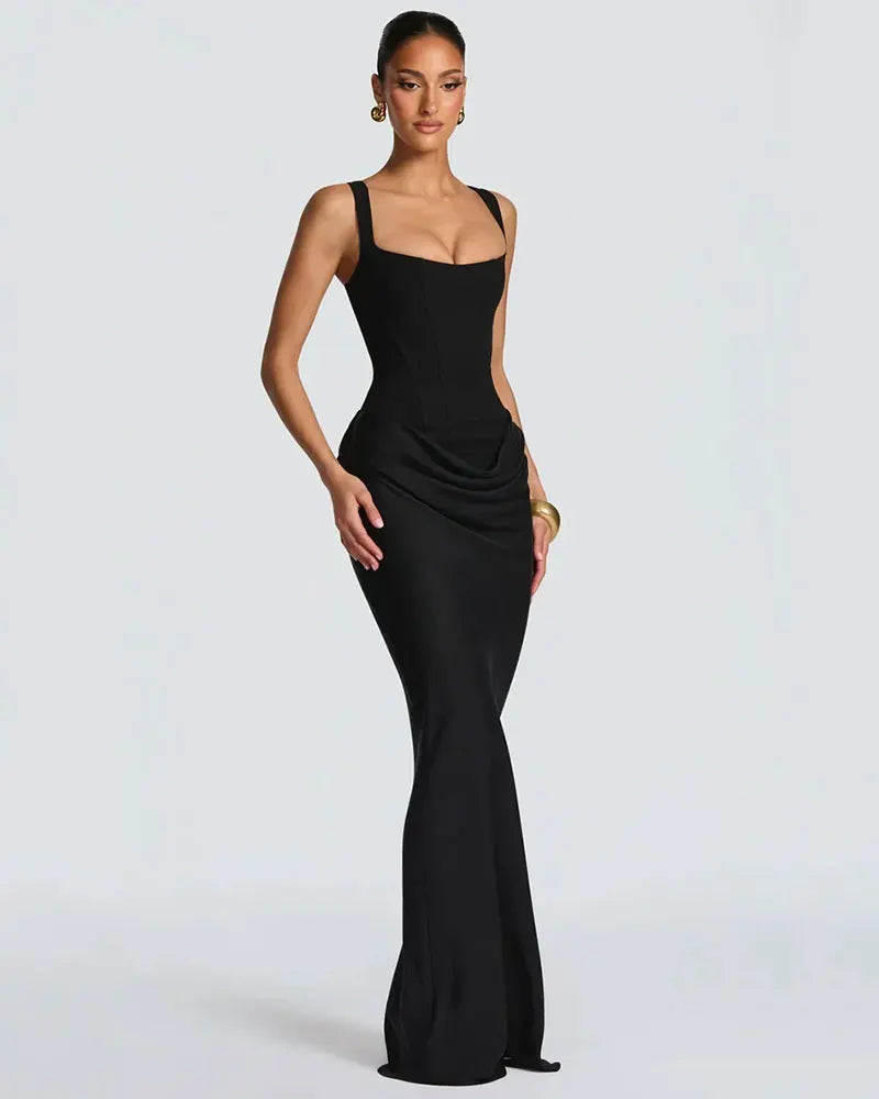 Backless Ruched Sexy Maxi Dress