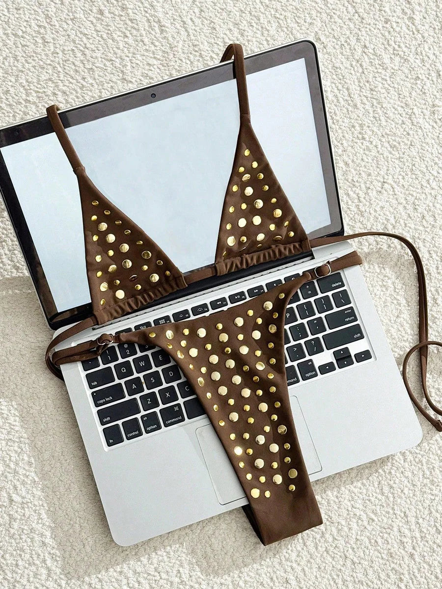 Metallic Sequins Mini Micro Bikini