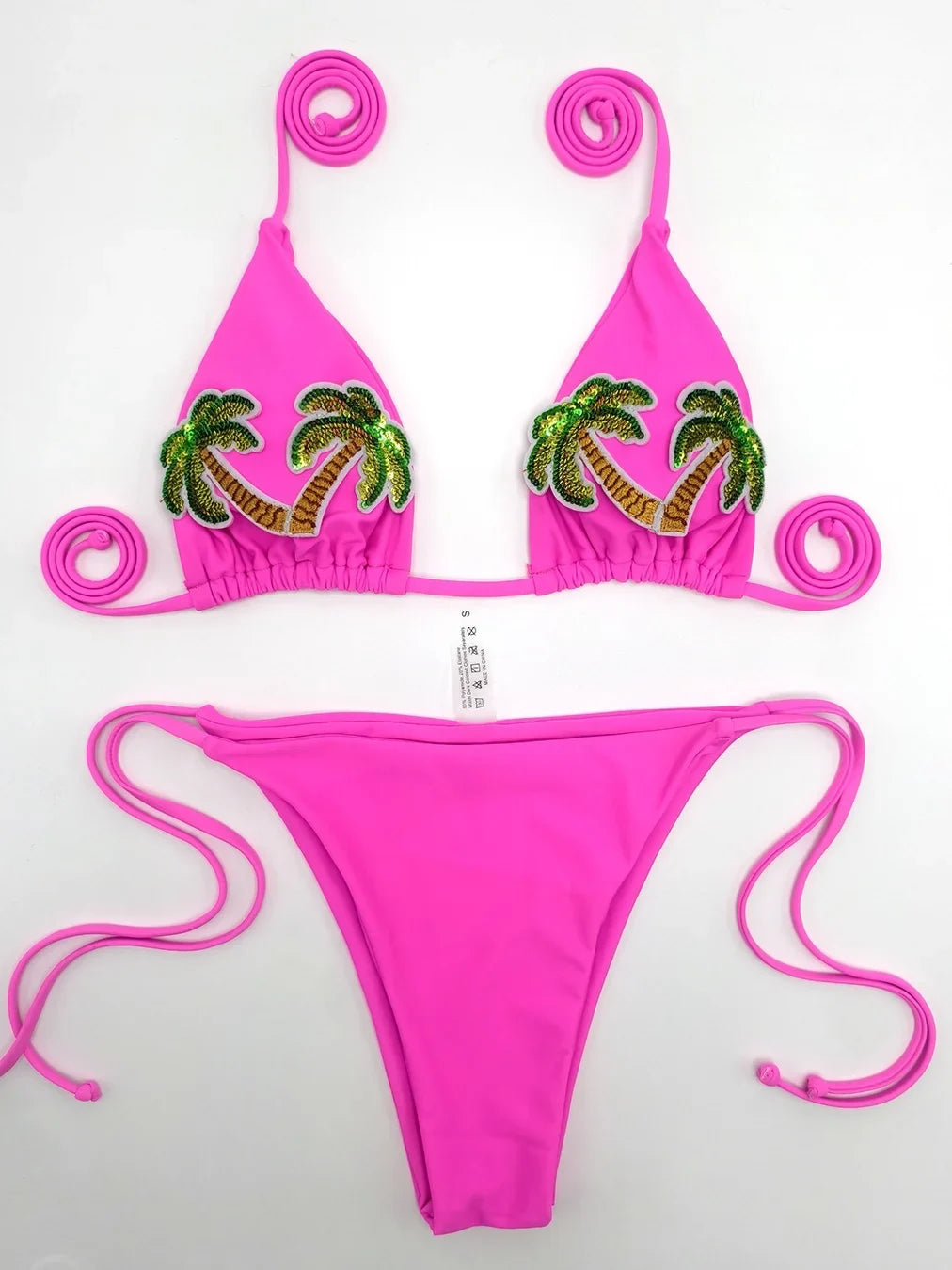 Sexy Sequin Coconut Tree Bikini Set