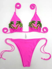 Sexy Sequin Coconut Tree Bikini Set